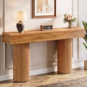 Picture of Avira SideTable – Natural Wood with Rounded Pillar Legs
