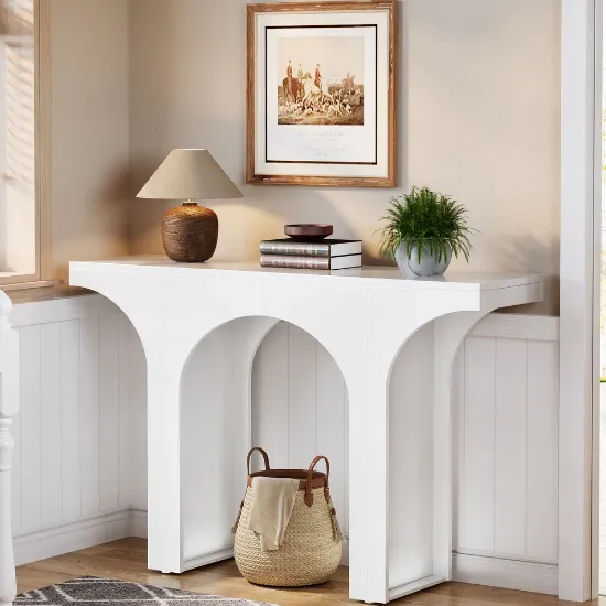 Picture of Arco Natural Wood Console Table – Modern Arch Design