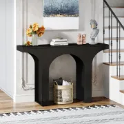 Picture of Arco Natural Wood Console Table – Modern Arch Design