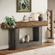 Picture of Eland Natural Wood Console Table – Rustic Shelving