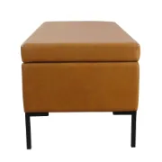 صورة لاتسيو – مقعد تخزين بتصميم عصري وهيكل من الخشب الطبيعي مع أرجل معدنية