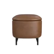 صورة إليبس – مقعد تخزين بتصميم دائري وقاعدة معدنية من الخشب الطبيعي