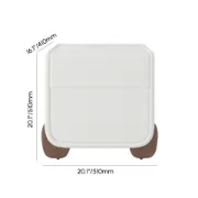 Picture of Milo Nightstand – Natural Wood  & Soft Upholstery with Sculpted Wood Legs