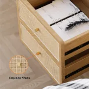 Picture of Avira Nightstand – Natural Wood with Golden Legs