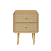 Picture of Avira Nightstand – Natural Wood with Golden Legs