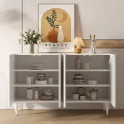 Picture of Loraya Natural Wood Sideboard – Classic Silhouette with Sculpted Texture