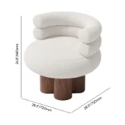 Picture of Polla Round Lounge Chair – Triple Backrest & Solid Wood Base