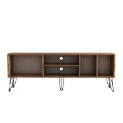 Picture of Tivo Modern TV Stand – Natural Wood with Metal Legs
