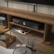 Picture of Avero Wall-Mounted TV Stand – Natural Wood