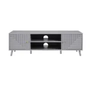 Picture of Mira Natural Wood TV Stand – Geometric Design