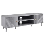 Picture of Mira Natural Wood TV Stand – Geometric Design