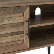 Picture of Larsa Natural Wood TV Unit – Slatted Doors & Metal Legs