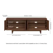 Picture of Olsen Natural Wood TV Unit – Four Doors & Tapered Legs