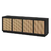 Picture of Ravena Woven-Panel TV Unit – Four Doors, Natural Wood