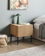 صورة Orlane – Natural Wood Bedside Table with Modern Design