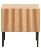 صورة Orlane – Natural Wood Bedside Table with Modern Design