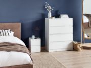 Picture of Blanche – White 2-Drawer Bedside Table Natural wood
