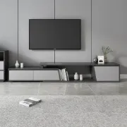 Nerio – Modern TV Unit Set made of Natural Wood with Extendable Design and Multi-Functional Coffee Table