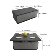 Nerio – Modern TV Unit Set made of Natural Wood with Extendable Design and Multi-Functional Coffee Table