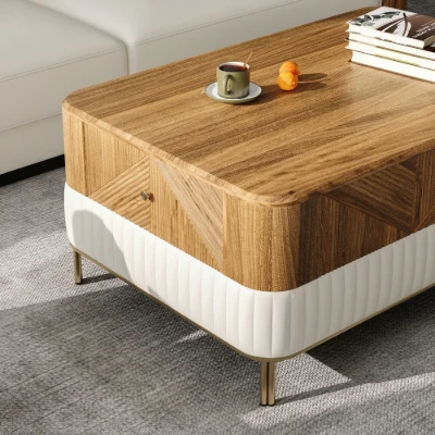 Clairvaux – TV Unit, Coffee Table & Side Table Set in Natural Wood