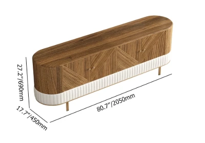 Clairvaux – TV Unit, Coffee Table & Side Table Set in Natural Wood