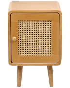 Picture of Renea Natural Wood Bedside Table – Single Door with Woven Front