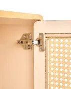Picture of Renea Natural Wood Bedside Table – Single Door with Woven Front