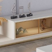 Picture of Lunex LED TV Unit – Expandable Natural Wood with Drawer & Shelves