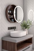Picture of Aviana movable Round mirror with storage - Black color