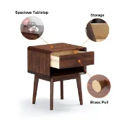 Picture of Reni Nightstand bedside table - 1 drawer
