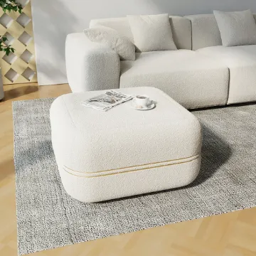 Dario Ottoman – Upholstered Design with Natural Wood Frame Dario Ottoman – Upholstered Design with Natural Wood Frame