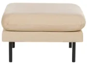 Cielo – Elegant and Comfortable Ottoman with Natural Wood Frame and Metal Legs
