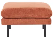 Tavine Ottoman – Modern Woven Fabric Design with Natural Wood Frame and Metal Legs