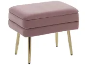 Elyen Ottoman – Contemporary Soft-Touch Design with Natural Wood Frame and Golden Metal Legs