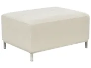 Varen Ottoman – Square Design with Natural Wood Frame and Metal Legs