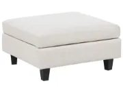 Nivra Square Ottoman – Padded Cushion Top with Wooden Legs