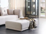 Maven Ottoman – Elegant Tufted Design in Natural Wood