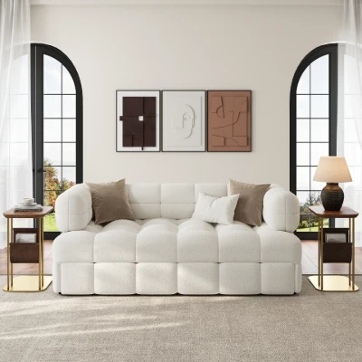 Rumi Convertible Sofa Bed – Modern Tufted Design