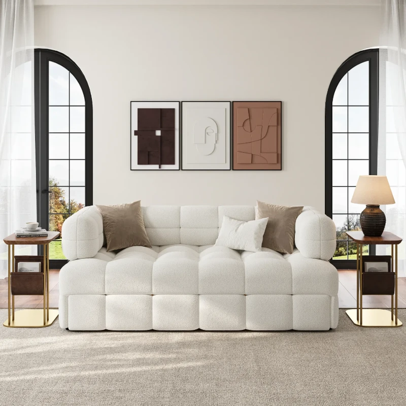 Rumi Convertible Sofa Bed – Modern Tufted Design