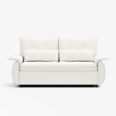 Velin Convertible Sofa Bed – Padded Arms with Natural Wood Frame