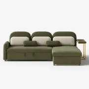 Olivan Convertible Sofa with Chaise, Bed & Side Table