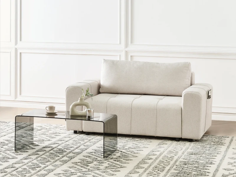 Picture of Paradis Convertible Sofa Bed from natural wood.