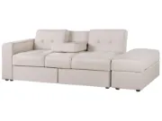 Dormiéa  Convertible Sectional Sofa Bed from natural wood - Fabric Upholstery with Hidden Storage .