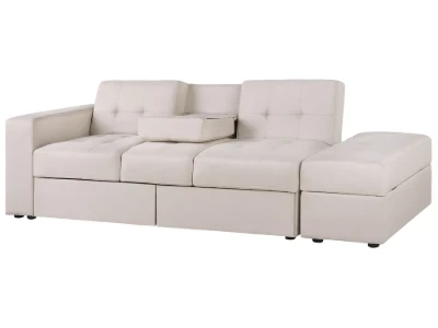 Dormiéa  Convertible Sectional Sofa Bed from natural wood - Fabric Upholstery with Hidden Storage .