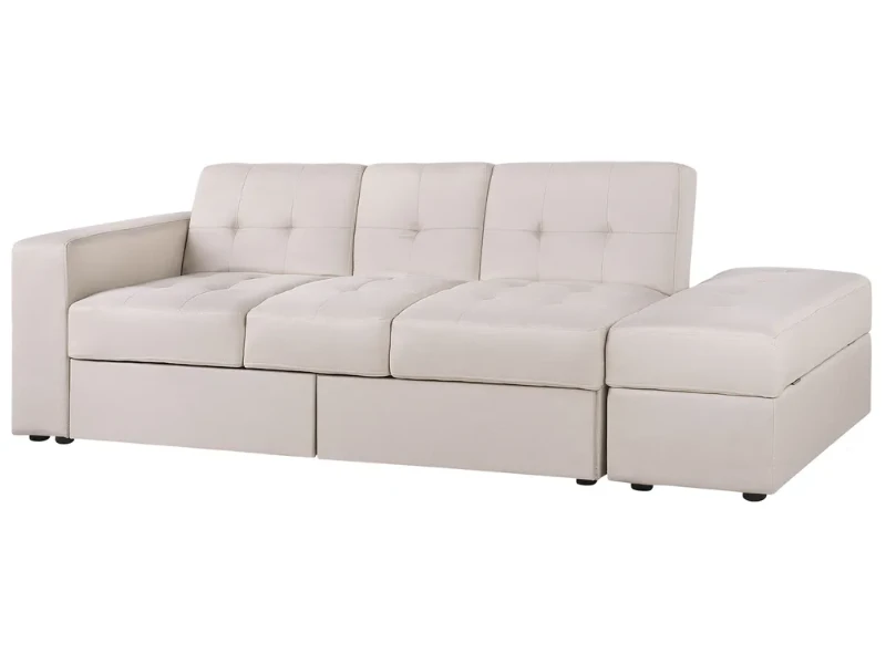 Dormiéa  Convertible Sectional Sofa Bed from natural wood - Fabric Upholstery with Hidden Storage .