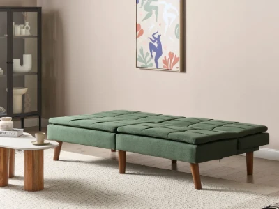 Eldin – Modern Convertible Sofa with Natural Wood Frame