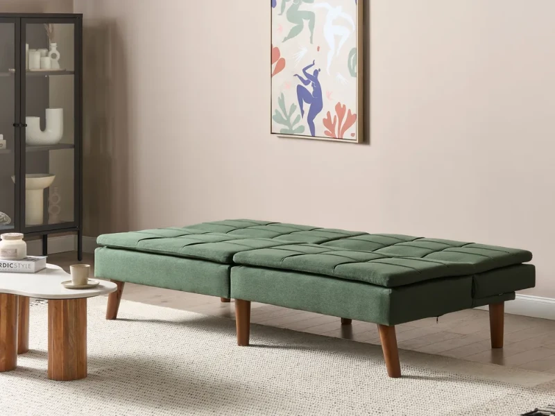 Eldin – Modern Convertible Sofa with Natural Wood Frame