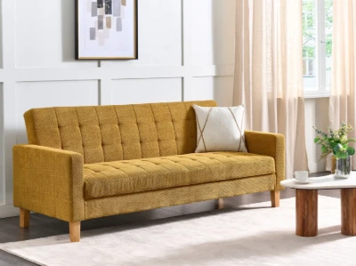 Mirelle – Modern Convertible Sofa with Natural Wood Frame