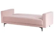 Velena – Modern Velvet Convertible Sofa with Natural Wood Frame