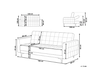 Velena – Modern Velvet Convertible Sofa with Natural Wood Frame